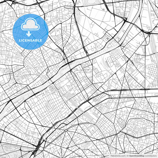 Vector PDF map of Clichy, France
