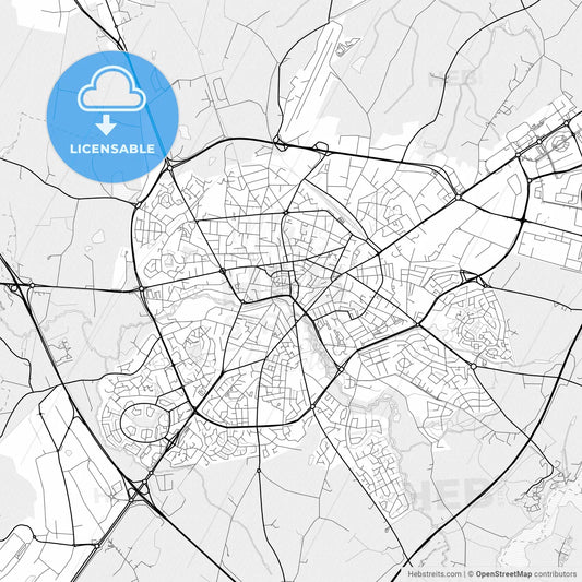 Vector PDF map of Cholet, France