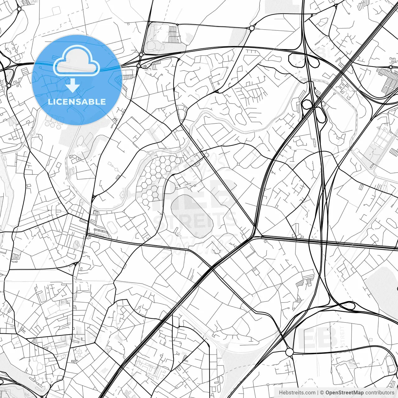 Vector PDF map of Marcq-en-Barœul, France