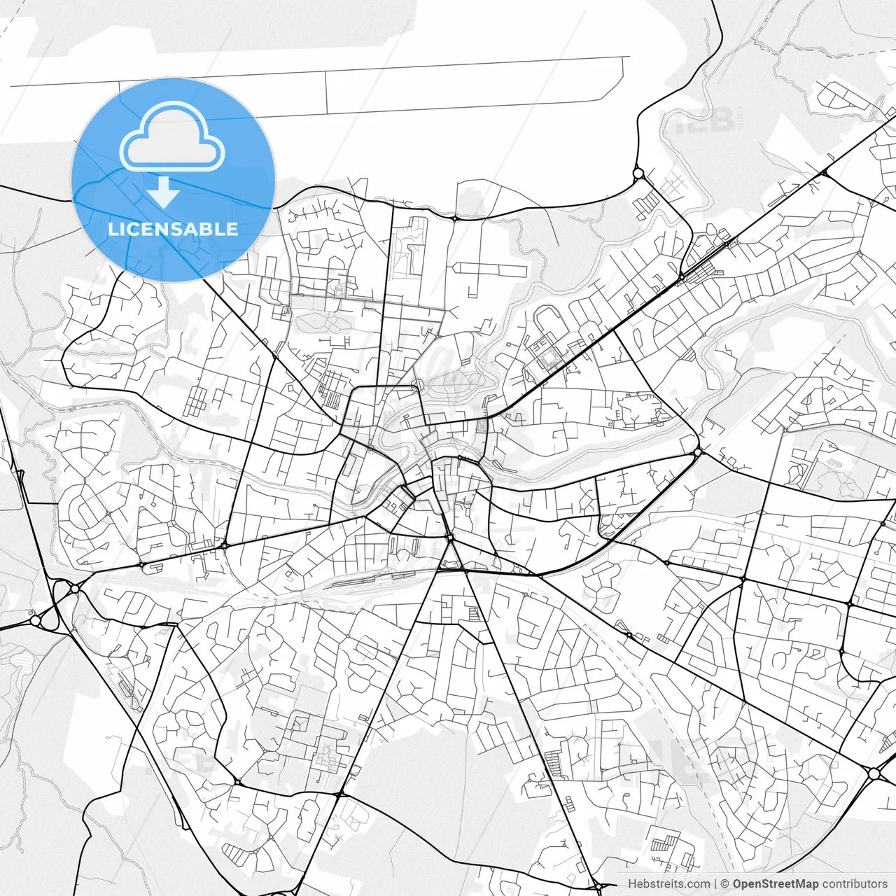 Vector PDF map of Mont-de-Marsan, France