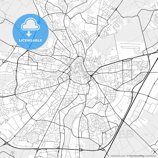 Vector PDF map of Chartres, France
