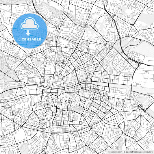 Vector PDF map of Dublin, Ireland