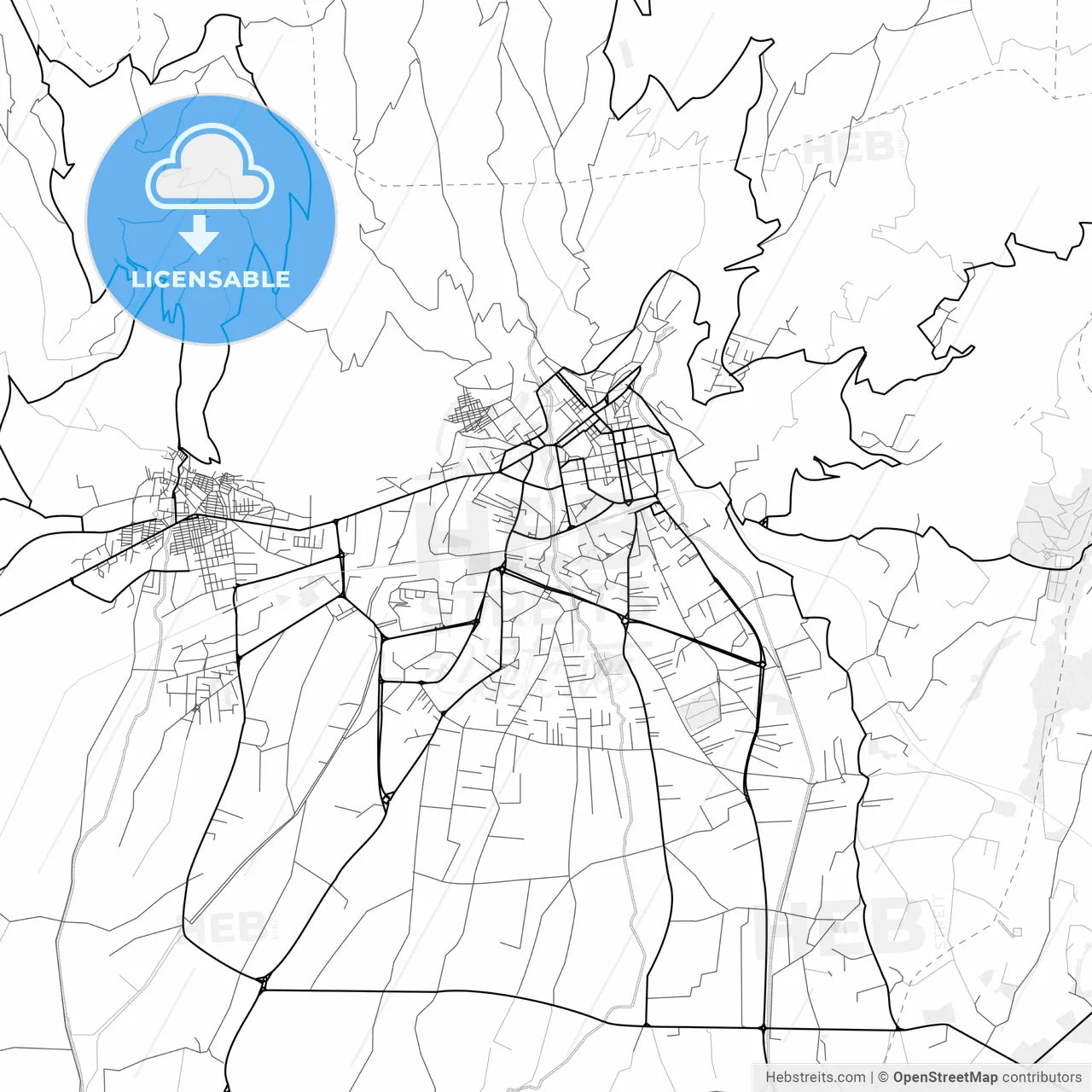 Vector PDF map of Lamezia Terme, Italy