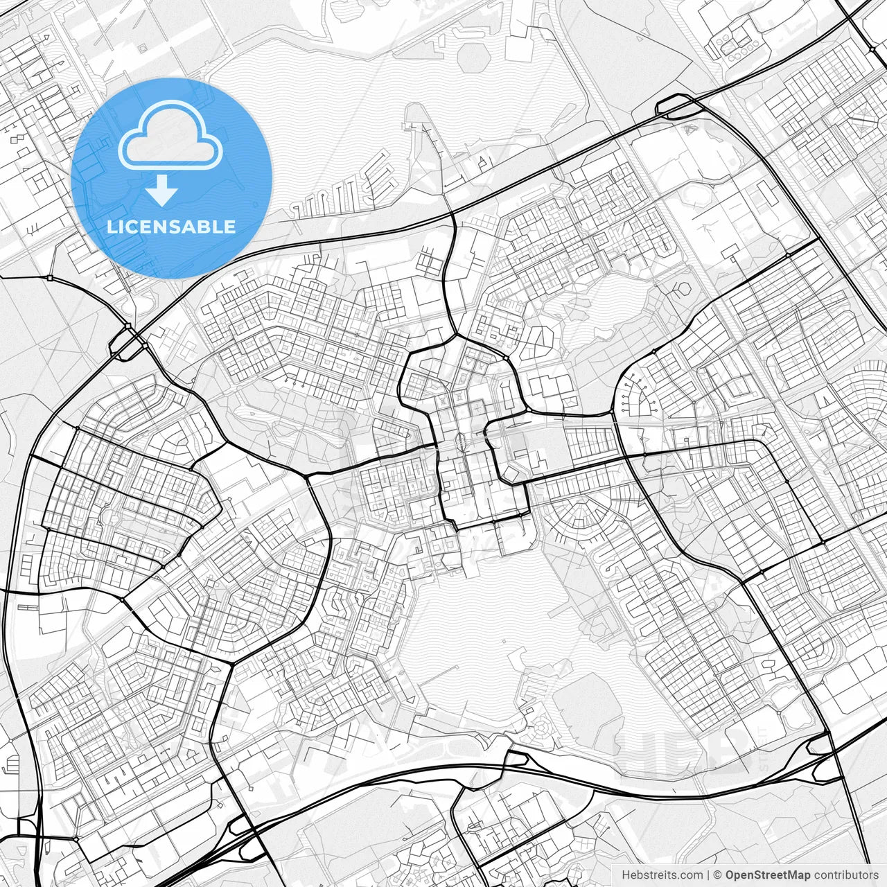 Vector PDF map of Almere, Netherlands