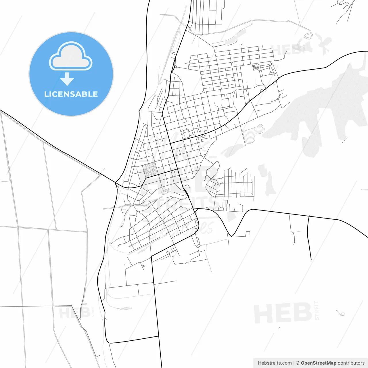 Vector PDF map of Cahul, Moldova