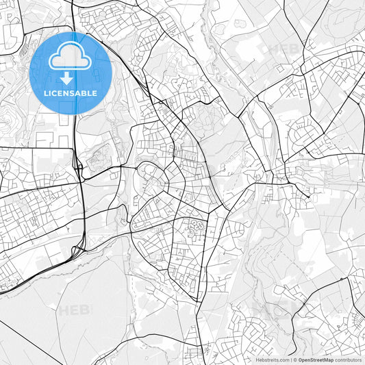 Vector PDF map of Kerkrade, Netherlands