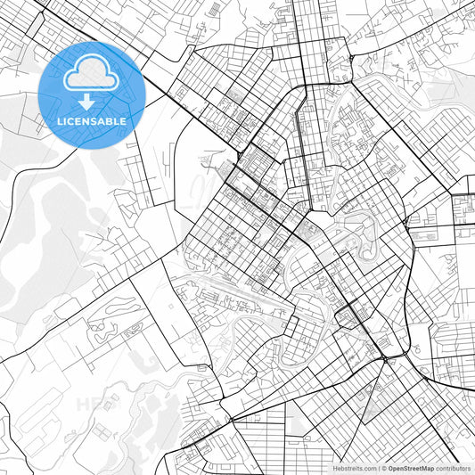 Vector PDF map of Grozny, Russia