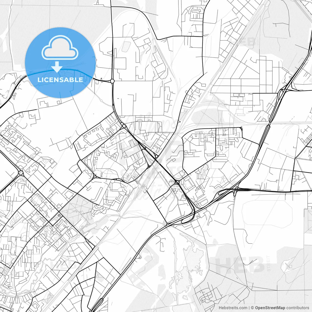 Vector PDF map of Mytishchi, Russia