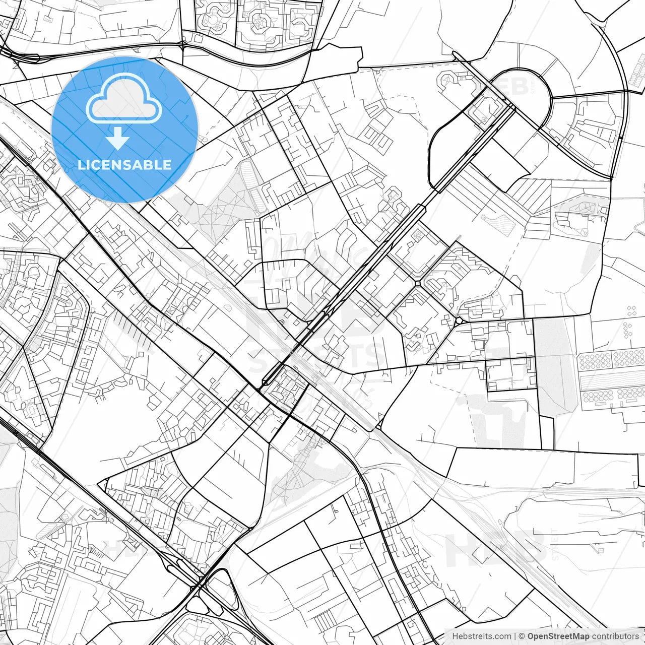 Vector PDF map of Lyubertsy, Russia