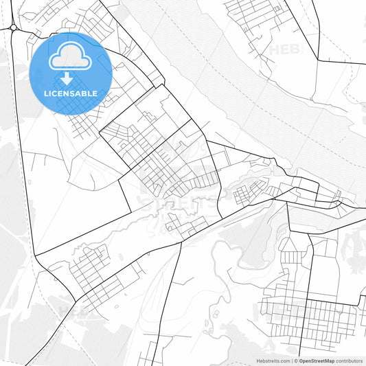 Vector PDF map of Kineshma, Russia