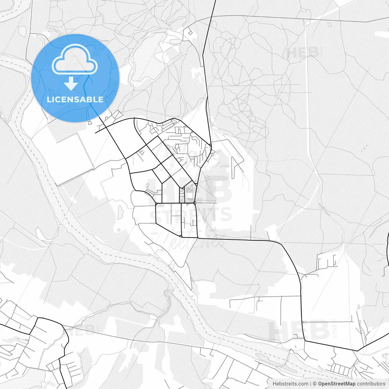 Vector PDF map of Lytkarino, Russia