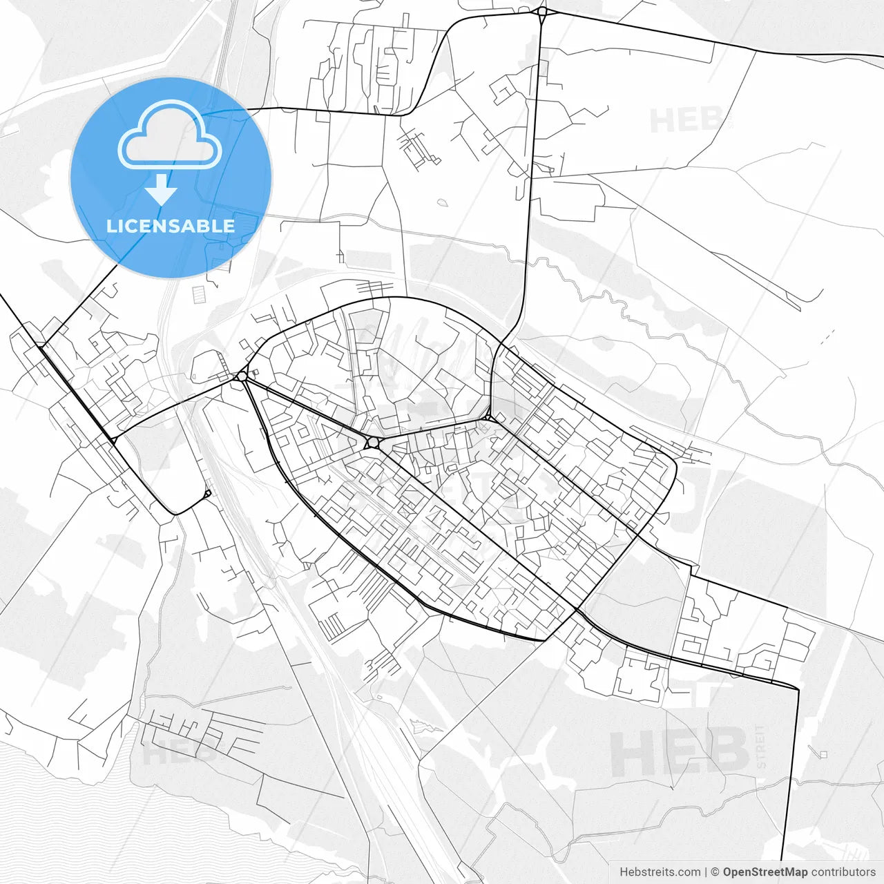 Vector PDF map of Apatity, Russia