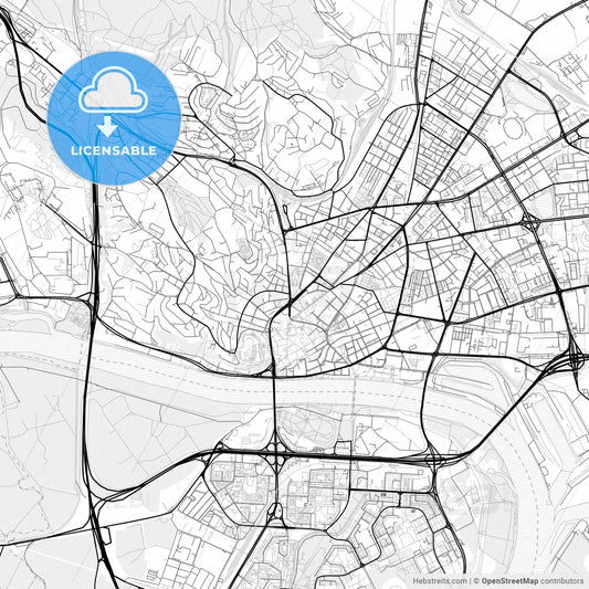 Vector PDF map of Bratislava, Slovakia
