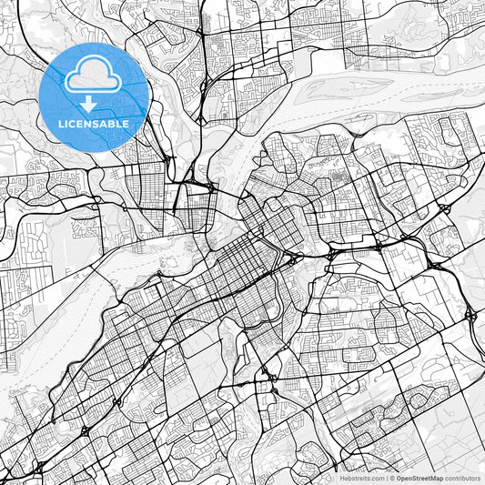 Vector PDF map of Ottawa, Canada