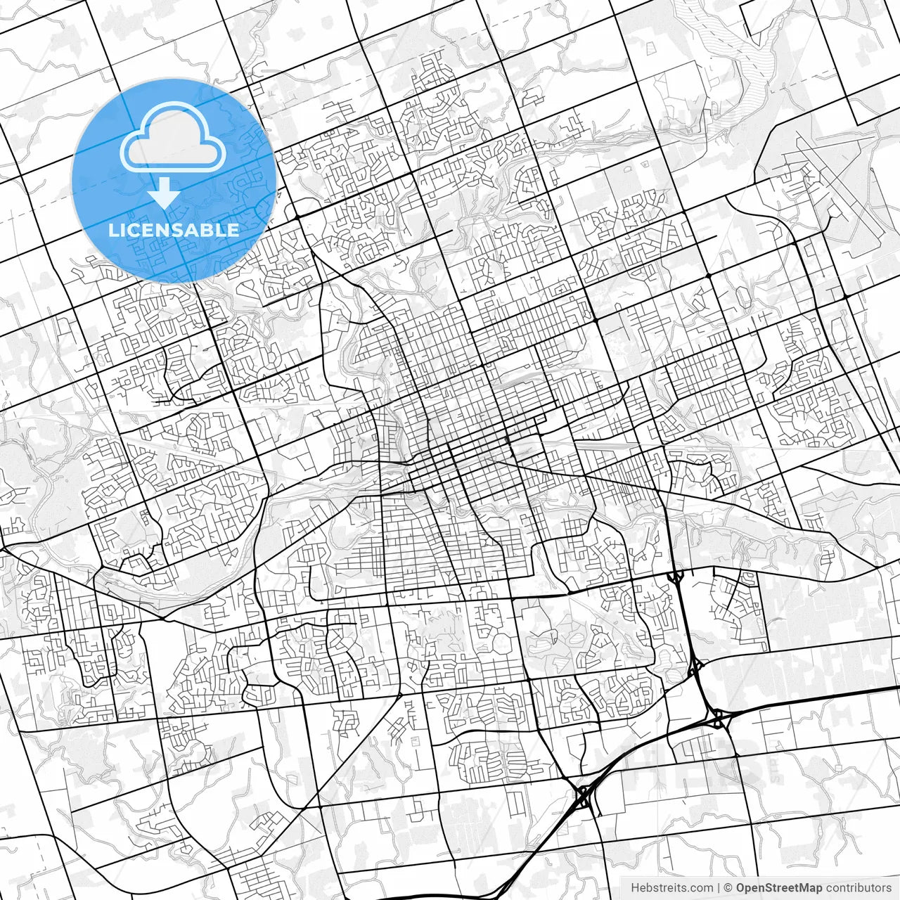 Vector PDF map of London, Canada