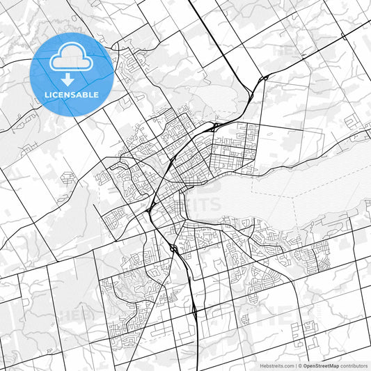Vector PDF map of Barrie, Canada