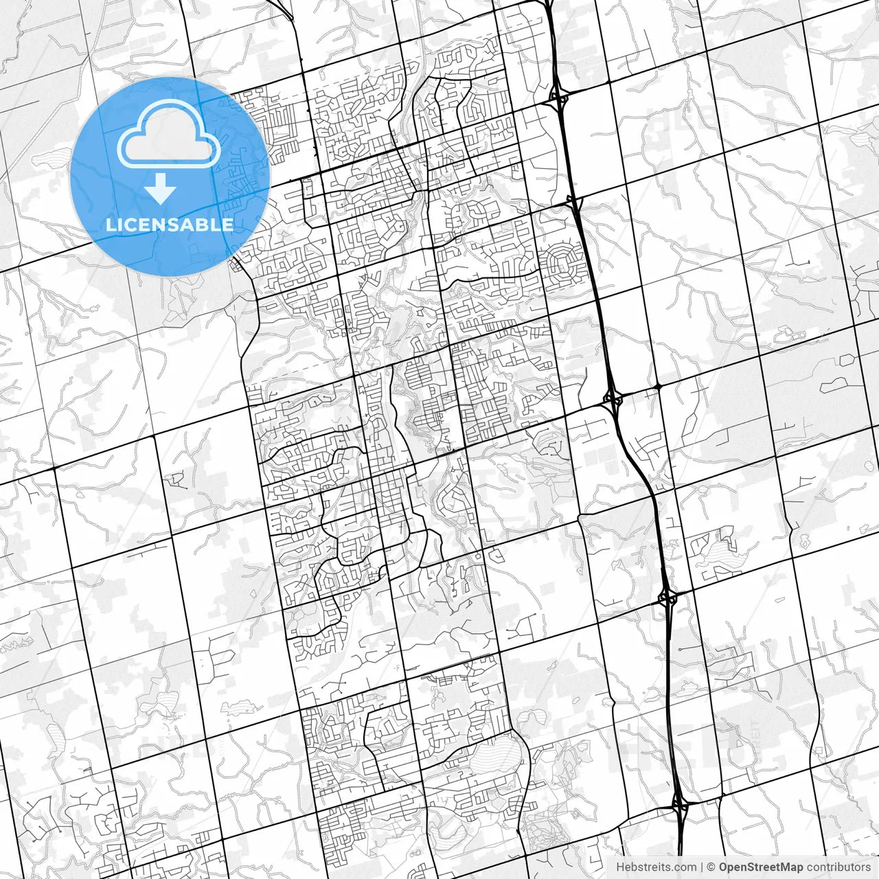 Vector PDF map of Aurora, Canada