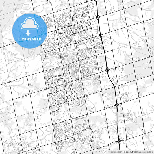 Vector PDF map of Aurora, Canada