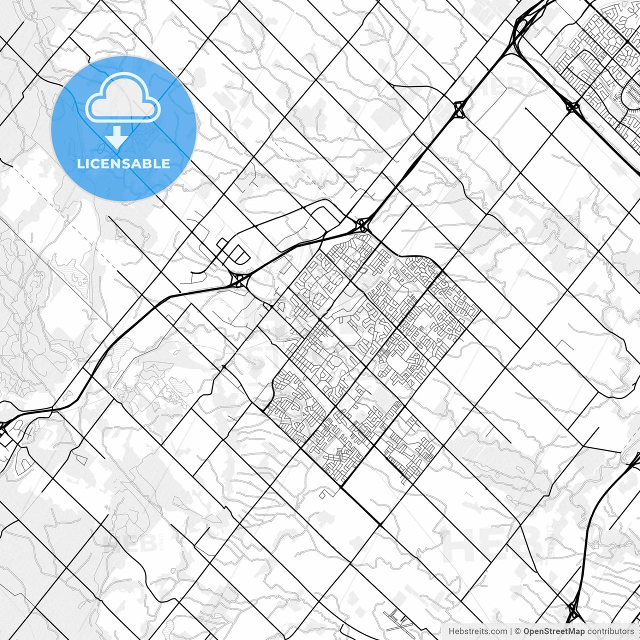 Vector PDF map of Milton, Canada
