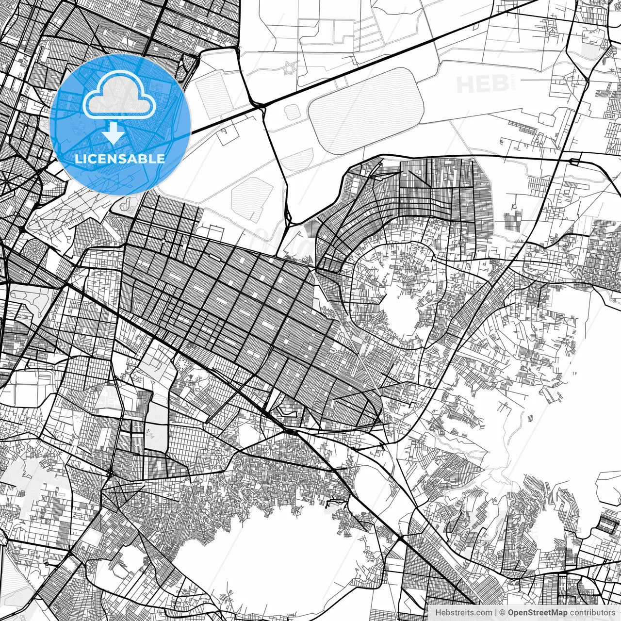 Vector PDF map of Nezahualcóyotl, Mexico