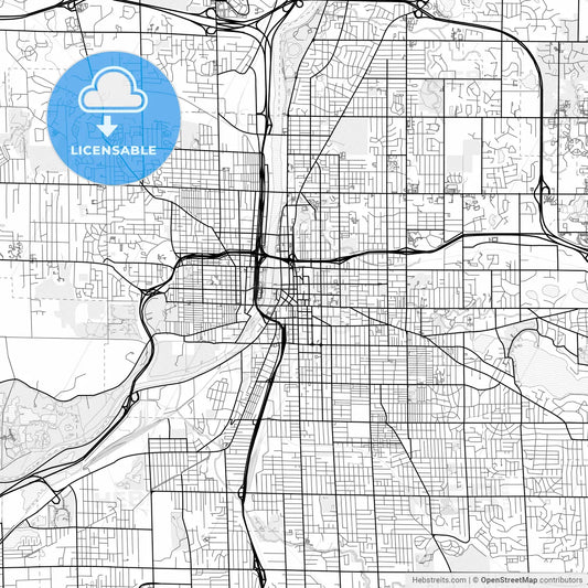 Vector PDF map of Grand Rapids, Michigan, United States