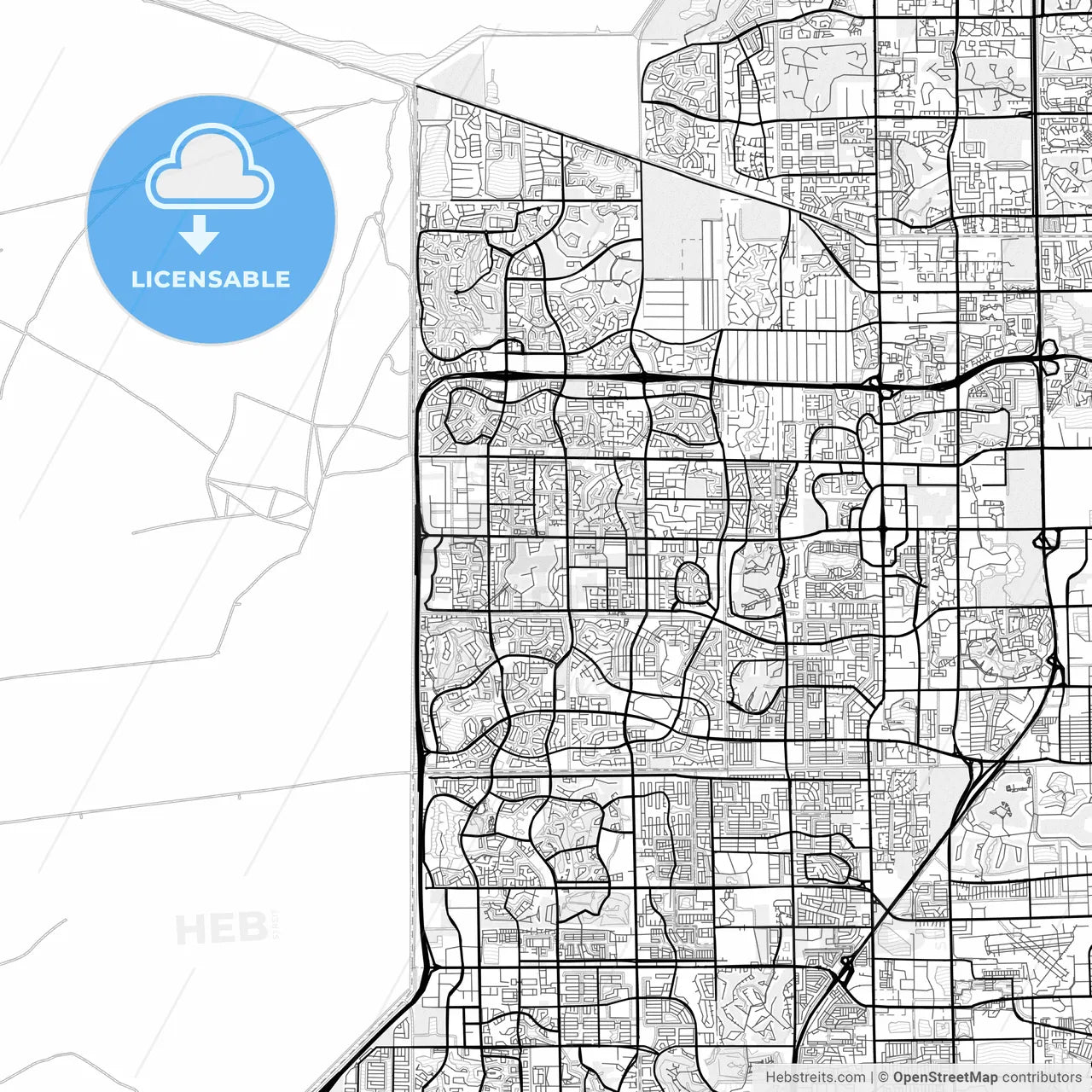 Vector PDF map of Coral Springs, Florida, United States
