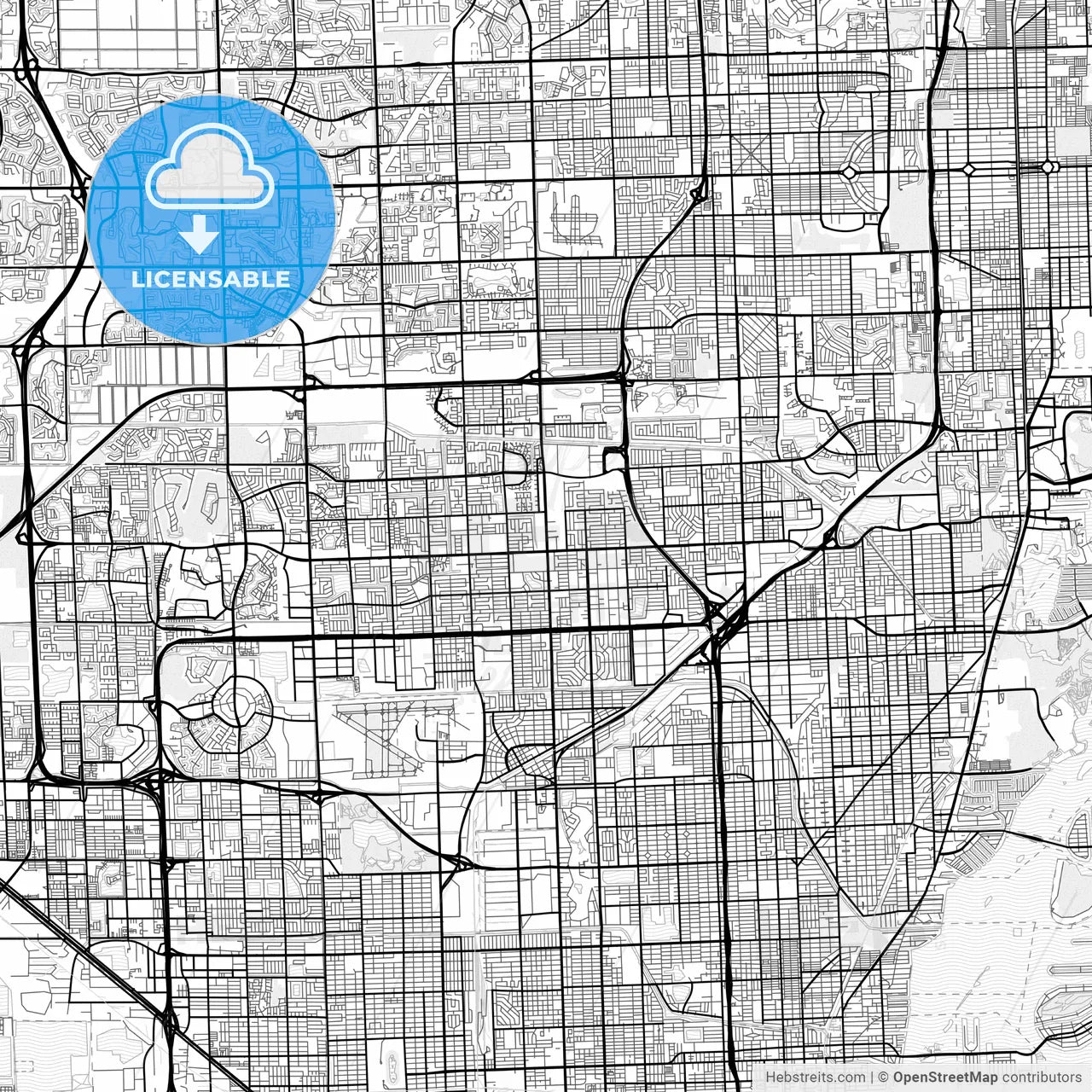 Vector PDF map of Miami Gardens, Florida, United States