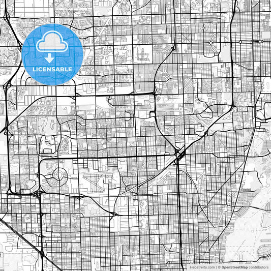 Vector PDF map of Miami Gardens, Florida, United States
