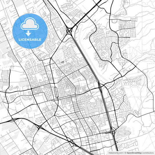 Vector PDF map of Las Cruces, New Mexico, United States
