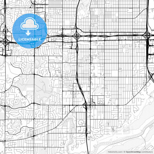 Vector PDF map of Bloomington, Minnesota, United States