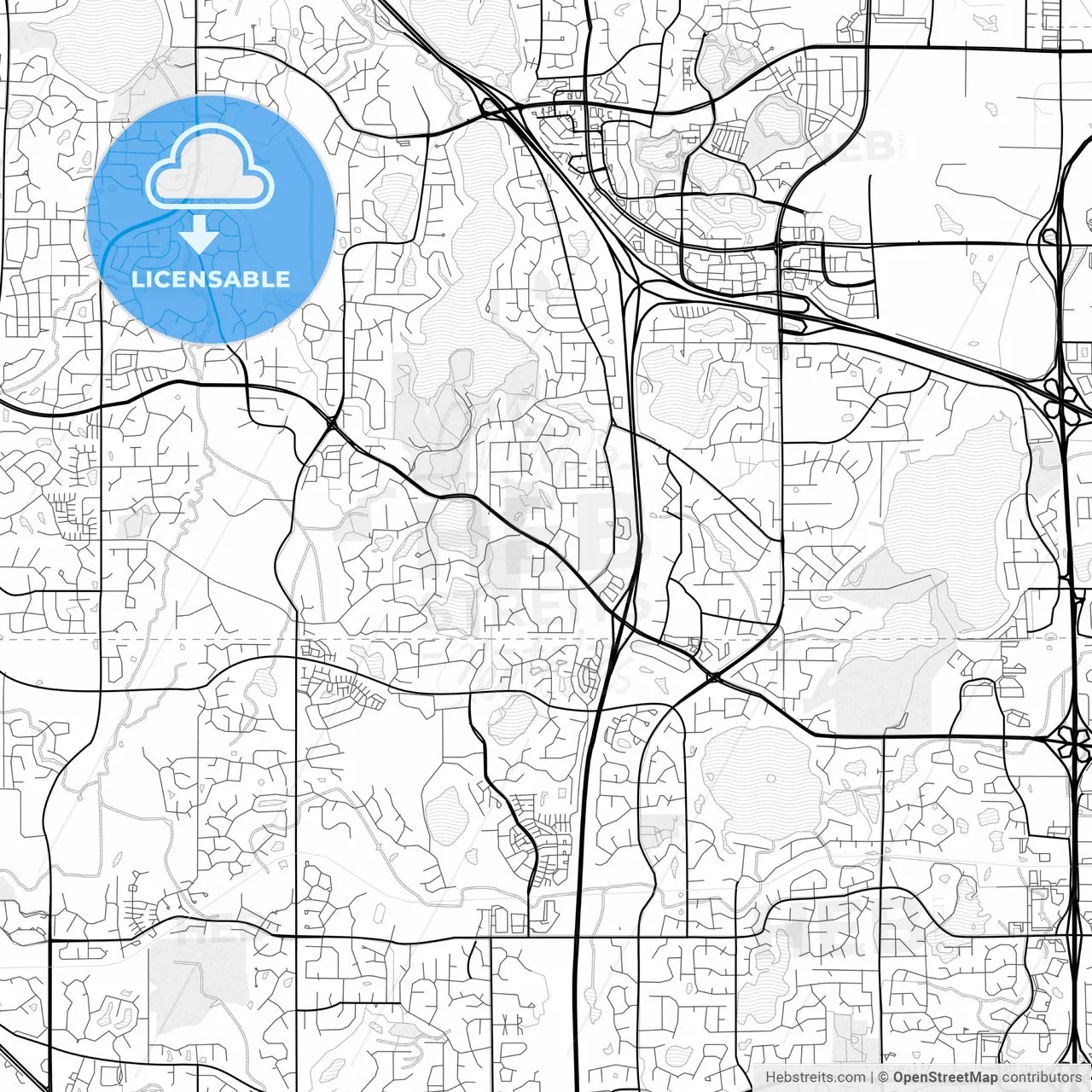 Vector PDF map of Maple Grove, Minnesota, United States