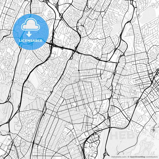 Vector PDF map of Mount Vernon, New York, United States