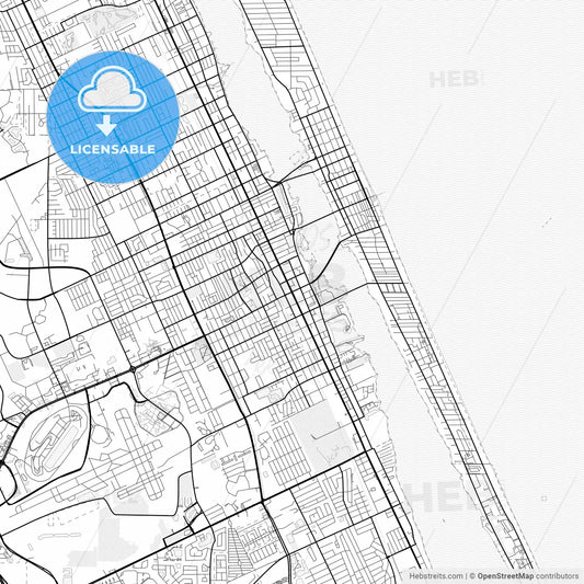 Vector PDF map of Daytona Beach, Florida, United States
