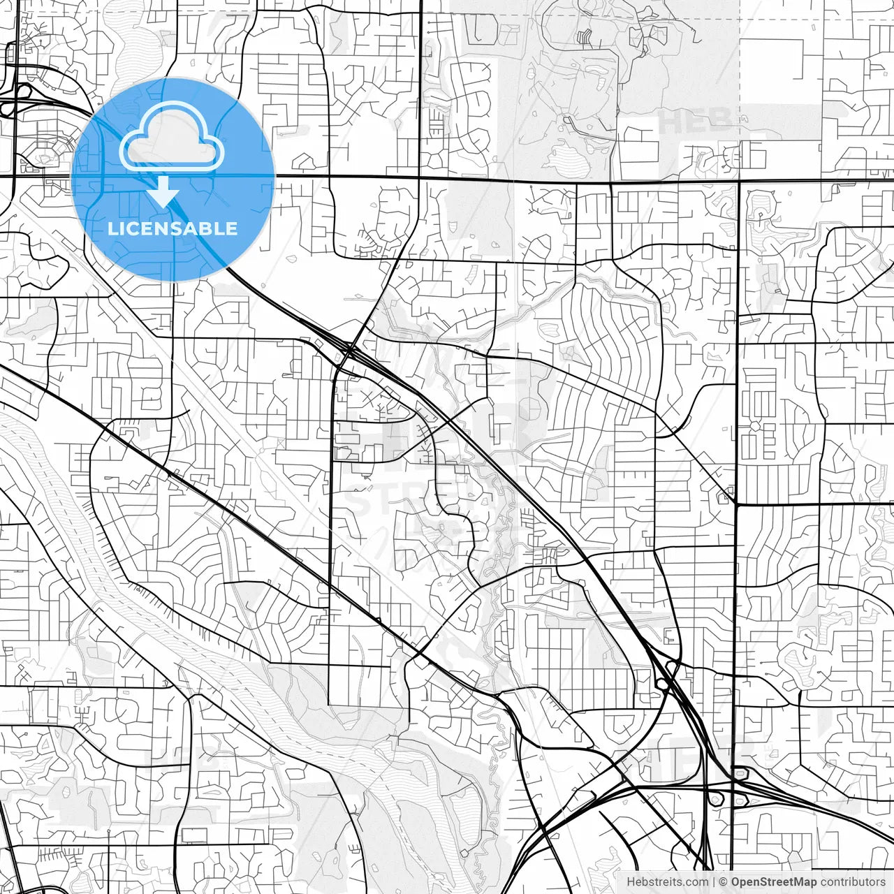 Vector PDF map of Coon Rapids, Minnesota, United States