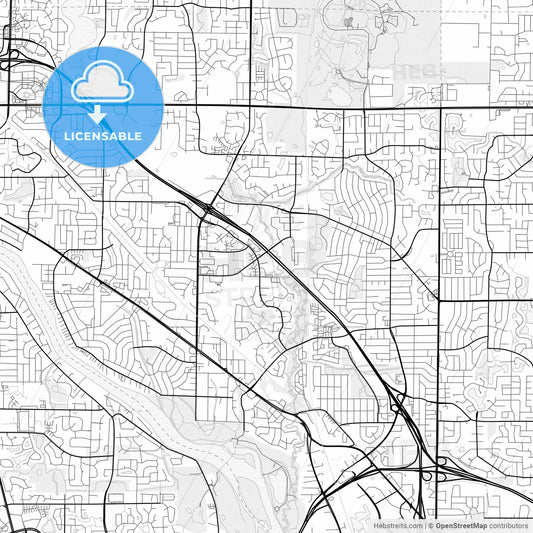 Vector PDF map of Coon Rapids, Minnesota, United States