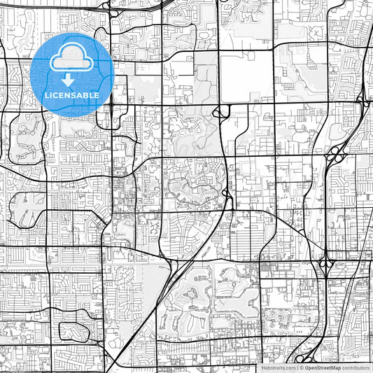 Vector PDF map of Coconut Creek, Florida, United States