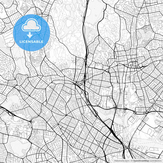 Vector PDF map of Medford, Massachusetts, United States
