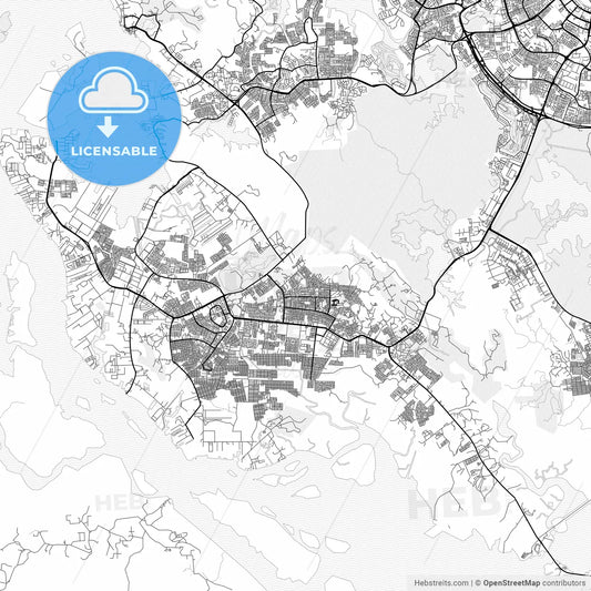 Vector PDF map of Batam, Indonesia