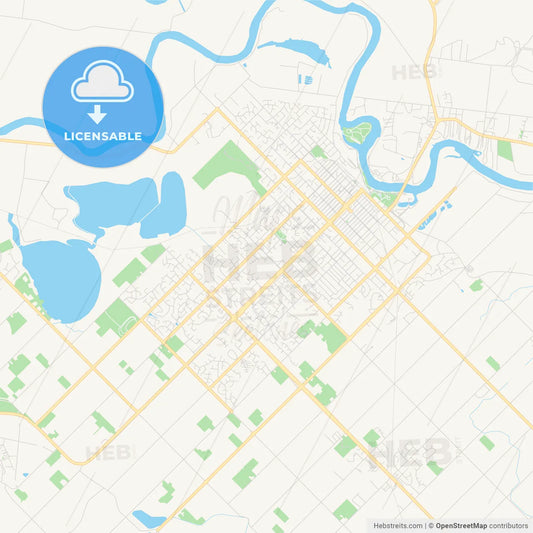Printable street map of Mildura–Wentworth, Australia