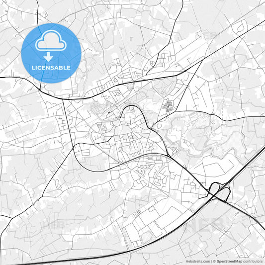 Vector PDF map of Lokeren, Belgium