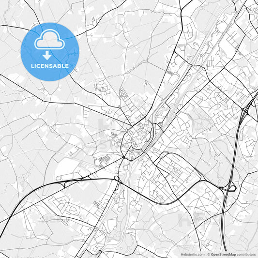 Vector PDF map of Halle, Belgium