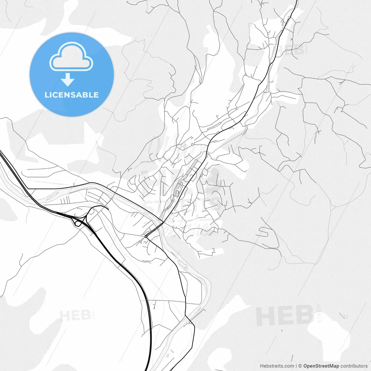 Vector PDF map of Kakanj, Bosnia and Herzegovina