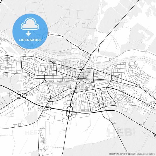 Vector PDF map of Osijek, Croatia