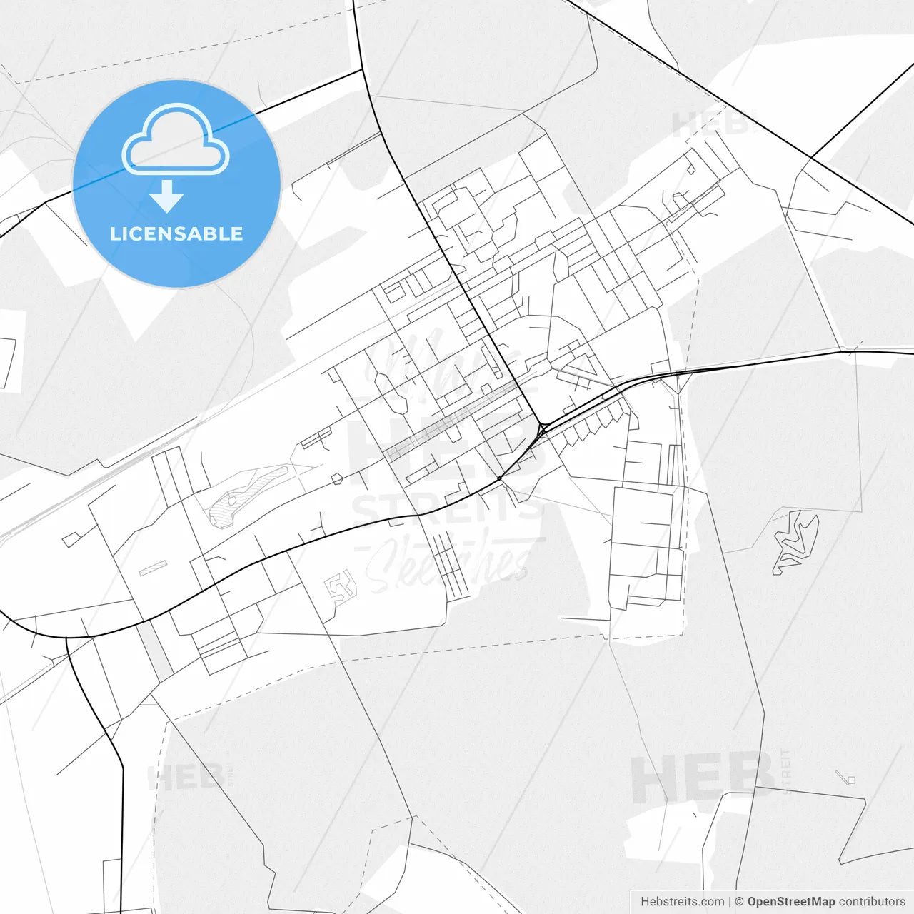Vector PDF map of Kohtla-Järve, Estonia