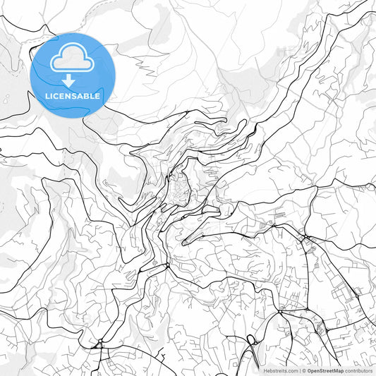 Vector PDF map of Grasse, France