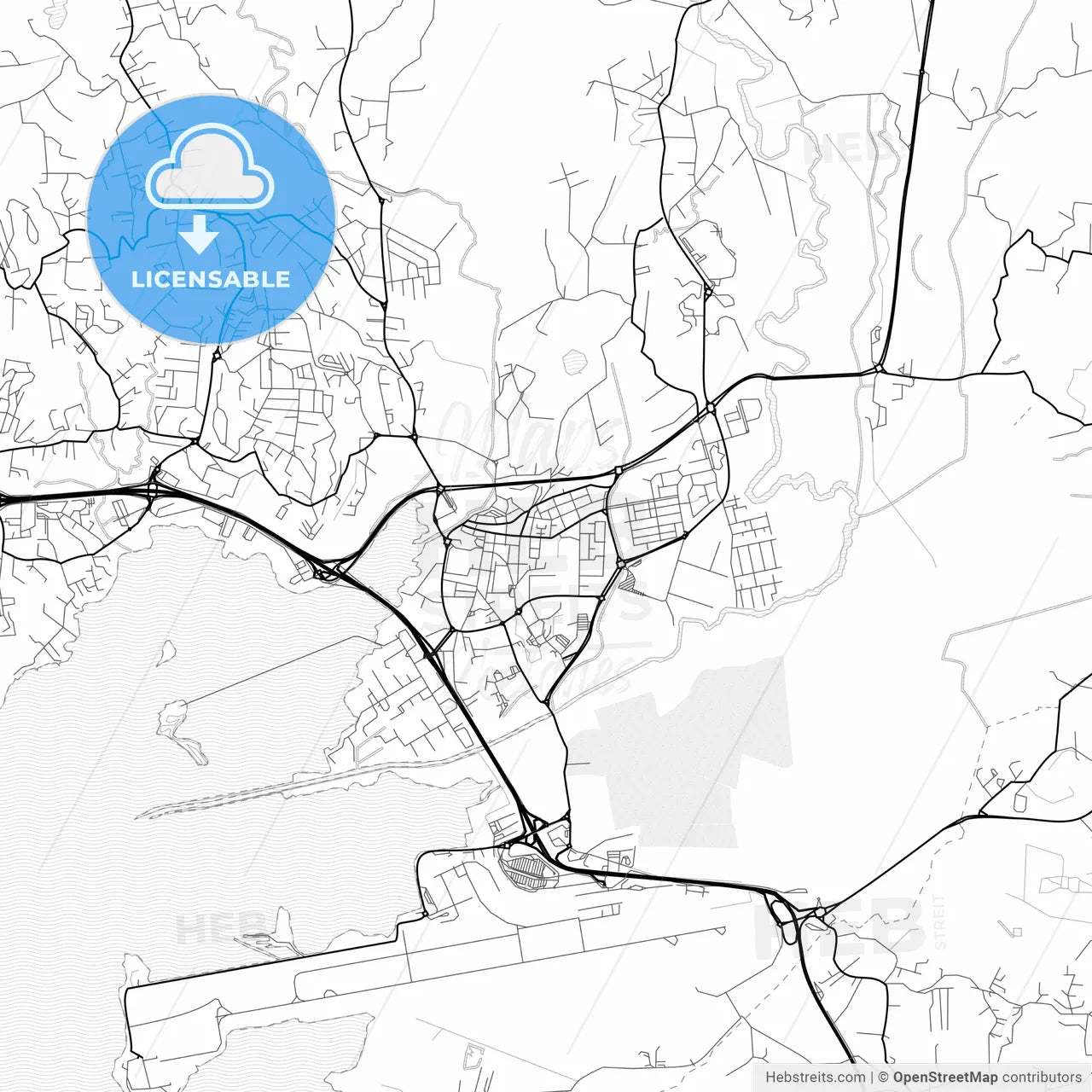 Vector PDF map of Le Lamentin, France