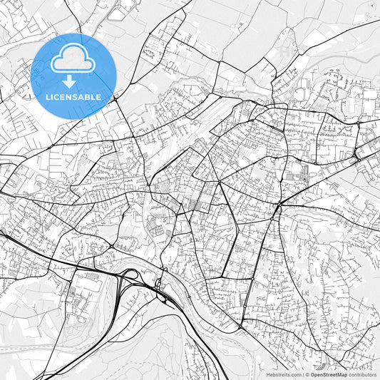Vector PDF map of Annemasse, France