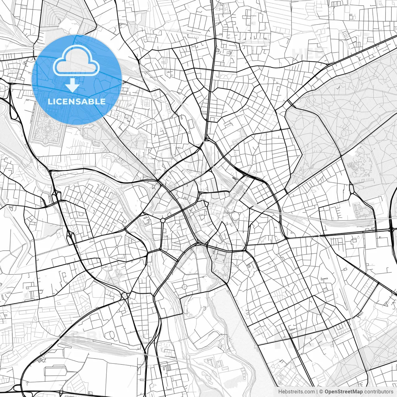 Vector PDF map of Hannover, Germany
