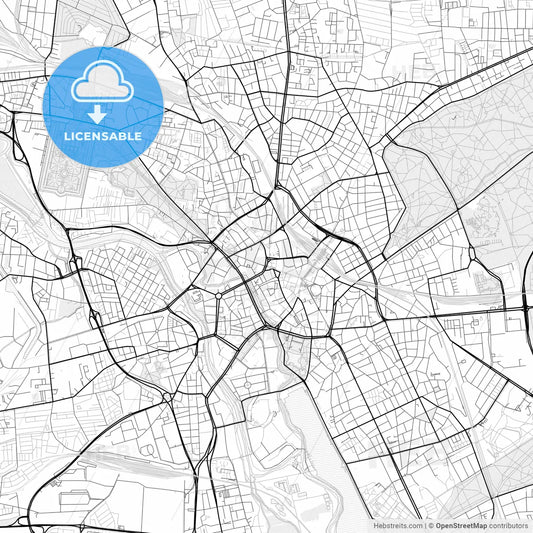 Vector PDF map of Hannover, Germany
