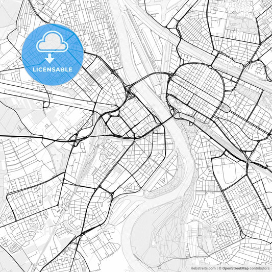 Vector PDF map of Ludwigshafen am Rhein, Germany
